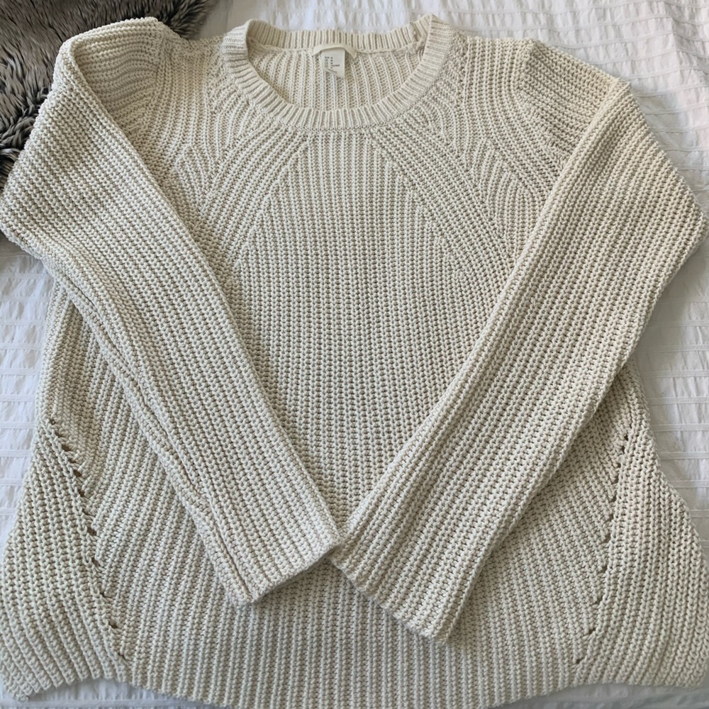 H&M cream cable knit sweater